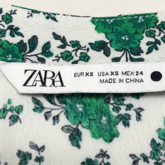 Zara | Cottagecore Green White Floral Tiered Maxi Dress XS - Picture 13 of 16